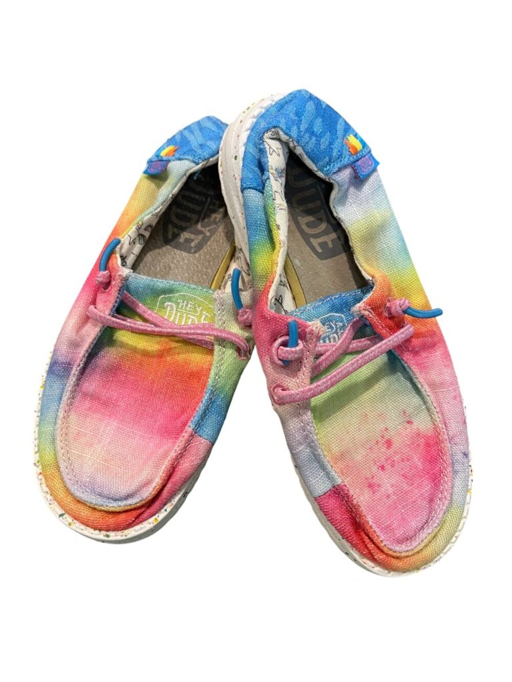 Hey Dude Wendy Youth Dreamer‎ Sneakers Girls Size 12 Slip On Shoes Magic Rainbow